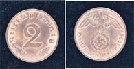 Drittes Reich 2 Pfennig 1936 A Vorz&uuml;glich - Stempelglanz 17.09 &pound;  +  4.27 &pound; shipping