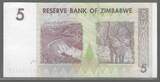 ZIMBABWE. 5 Dollars. 2007. Serie: AB . VF+ .