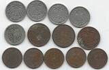 DEUTSCHLAND/ALLEMAGNE. 1, 2, 5 Pfennig. Divers. 13 MÜNZEN, MONNAIES . Von fast VF-EF.