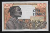 BCEAO 100 FRANCS 2.3.1965 Jeune Femme. Masque. Alphabet: J.225 . Fast NEU. AU-55