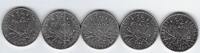 FRANCE . 1/2 Franc Semeuse. Säerin. de O.ROTY. 5 EX. . -