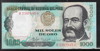 PERÚ/PÉROU 1000 Soles de Oro Serie: B/O . -