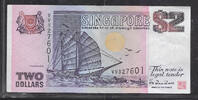 SINGAPORE. SINGAPURA. SINGAPOUR . 2 Dollars . Serie: V V . -