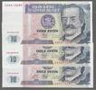 PERÚ/PÉROU. 10 Intis. 3NOTES. Serie: A/M, A/P, A/Q . -