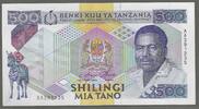 TANZANIA./TANSANIE. 500 Shilingi. Président Ali Hassan Mwinyi. Serie: AA . -