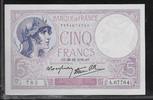 FRANCE 5 FRANCS VIOLET. Alphabet: A.67764) -