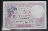 5 FRANCS 19.10.1939 FRANCE VIOLET. Alphabet: T.64320 Fast VZ(Ohne Löcher)