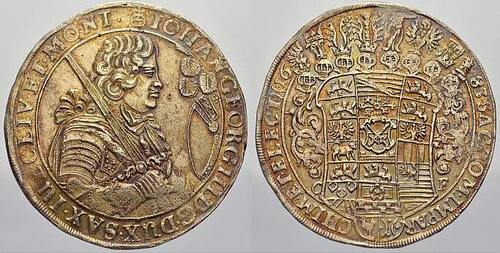 Sachsen-Albertinische Linie Reichstaler 1683 CF Johann Georg III. 1680-1691. Attraktives Exemplar. E