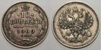 Russland Zar Nikolaus II. 1894-1917. 10 Kopeken 1909 Sehr schön-vorzüglich