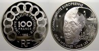 Frankreich 100 Francs (15 Ecus) Fünfte Republik seit 1958. -