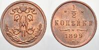 Russland Zar Nikolaus II. 1894-1917. 1/2 Kopeke 1899 Stempelglanz