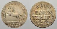 Braunschweig-Wolfenbüttel 1/6 Taler Karl I. 1735-1780. -
