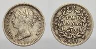Indien-British Indien 2 Annas Victoria 1837-1901. -