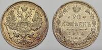 Russland Zar Nikolaus II. 1894-1917. 20 Kopeken 1914 Stempelglanz