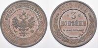 Russland Zar Nikolaus II. 1894-1917. 3 Kopeken 1915 Min. Randfehler, vorzüglich