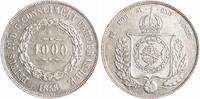 Brasilien 1000 Reis Pedro II. 1831-1889. -