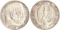 Drittes Reich 5 Reichsmark Paul von Hindenburg - ohne Hakenkreuz. -