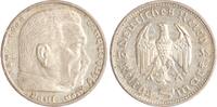 Drittes Reich 5 Reichsmark Paul von Hindenburg - ohne Hakenkreuz. -