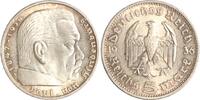 Drittes Reich 5 Reichsmark Paul von Hindenburg - ohne Hakenkreuz. -