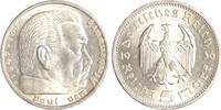 Drittes Reich 5 Reichsmark Paul von Hindenburg - ohne Hakenkreuz. -