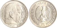 Drittes Reich 5 Reichsmark Paul von Hindenburg - ohne Hakenkreuz. -