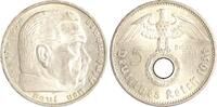 Drittes Reich 5 Reichsmark Paul von Hindenburg - mit Hakenkreuz. -