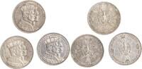 Preussen 3 x Krönungstaler Wilhelm I. 1861-1888. -