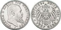 Württemberg 5 Mark Wilhelm II. 1891-1918. -