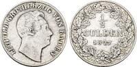 Baden 1/2 Gulden 1847 Carl Leopold Friedrich 1830-1852 Sehr sch&ouml;n 34.18 &pound;  +  8.55 &pound; shipping