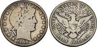 USA Half Dollar 1908 D Barber Half Dollar. Sch&ouml;n/Sehr sch&ouml;n 34.18 &pound;  +  8.55 &pound; shipping