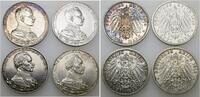 Preussen 4 x 3 Mark 1913 A Wilhelm II. 1888-1918. Vorz&uuml;glich 141.00 &pound;  +  8.55 &pound; shipping