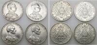 Preussen 4 x 3 Mark 1913 A Wilhelm II. 1888-1918. Vorz&uuml;glich 141.00 &pound;  +  8.55 &pound; shipping