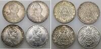 Preussen 4 x 3 Mark Wilhelm II. 1888-1918. -