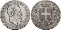 Italien 5 Lire 1877 Vittorio Emanuele II. 1861-1878. Sehr sch&ouml;n 50.78 &pound;  +  8.46 &pound; shipping