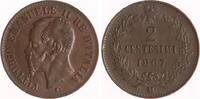 Italien-Königreich 2 Centesimi Vittorio Emanuele II. 1861-1878. -