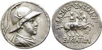 Baktrien Griechische Könige Eukratides I., 170-145 v. Chr. Tetradrachme.  Sehr schön