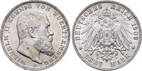 WÜRTTEMBERG, KÖNIGREICH 3 Mark 1909. Wilhelm II., 1891-1918 Vorzüglich 43.35 £  +  43.35 £ shipping