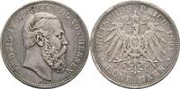 Hessen 5 Mark 1891 A Ludwig IV. 1877-1892 Druckstelle, Kl. Kr. u. Rf., ss 520.17 £  +  173.39 £ shipping