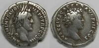 Roman Empire AR Denarius Antoninus Pius and Marcus Aurelius as Caesar -