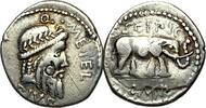 Roman Republic Denarius Beau et rare denier de Scipion, frappé à Utique -