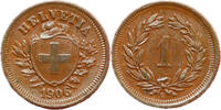 Weltm&uuml;nzen 1 RAPPEN 1906 B #4893 - SUISSE -  - 1906 B - RARE QUALITE SUP  25.38 &pound;  +  8.45 &pound; shipping