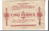 France 5 Francs 1914 Banknote, Pirot:59-157, Auby EF(40-45)