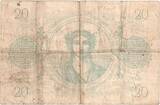 France 20 Francs 1873 Bleu, 1873-02-20, L.1581 VF(20-25)