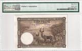 Belgian Congo 10 Francs 1937 1937-09-10, Specimen, PMG UNC 63