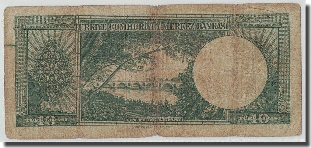 Turkey 10 Lira L.1930 Banknote, 1930-06-11, KM:156a F(12-15