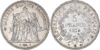 France 5 Francs Coin, Hercule, Paris, Silver, KM:820.1 -