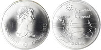 Canada 10 Dollars Coin, Elizabeth II, 1976 Olympics - Sailing, Royal -