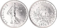 France 5 Francs Coin, Semeuse, Paris, Nickel Clad -