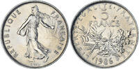 France 5 Francs Coin, Semeuse, Paris, Nickel Clad Copper-Nickel -