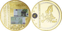 France Medaille Billet de Banque Européenne, 100 Euro, Copper -